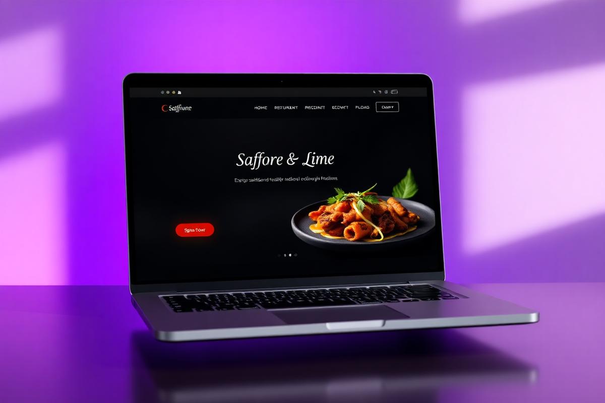 Restaurant website concept — Saffron & Lime